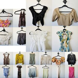 Huge 20 Piece Clothing Lot Size M Tops Bottoms Dresses Ruffle Y2K Boho Some NWT